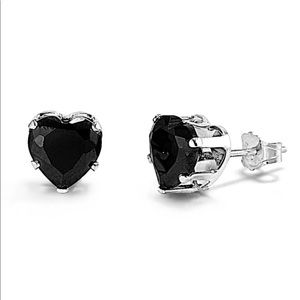 💖 Stainless Steel Cubic Zirconia Heart Earrings NEW